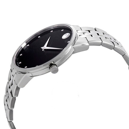 Movado Men’s Swiss Made Quartz Stainless Steel Black Dial 40mm Watch 607201