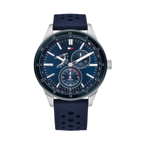 Tommy Hilfiger Men’s Quartz Blue Silicone Strap Blue Dial 44mm Watch 1791635