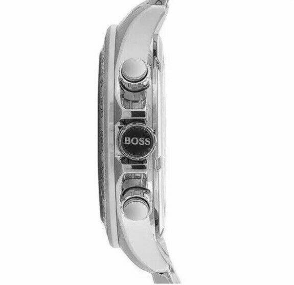 Hugo Boss Men’s Chronograph Quartz Stainless Steel Black Dial 46mm Watch 1512965