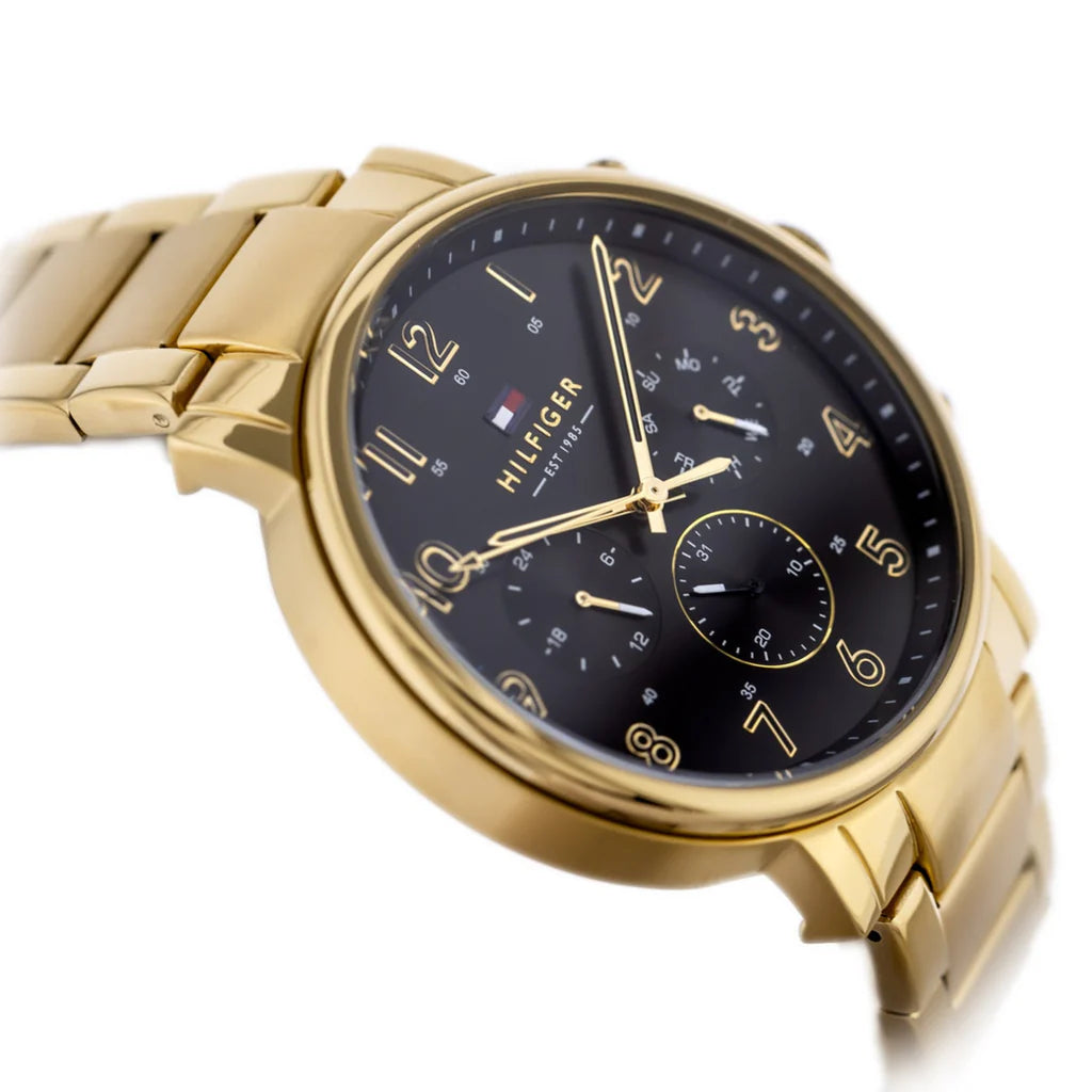 Tommy Hilfiger Men’s Quartz Gold Stainless Steel Black Dial 44mm Watch 1791978