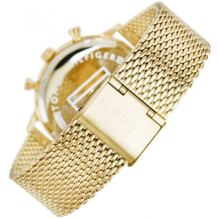 Tommy Hilfiger Men’s Quartz Gold Stainless Steel Black Dial 44mm Watch 1791989