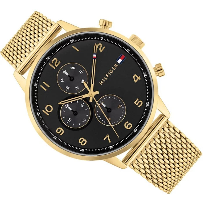 Tommy Hilfiger Men’s Quartz Gold Stainless Steel Black Dial 44mm Watch 1791989